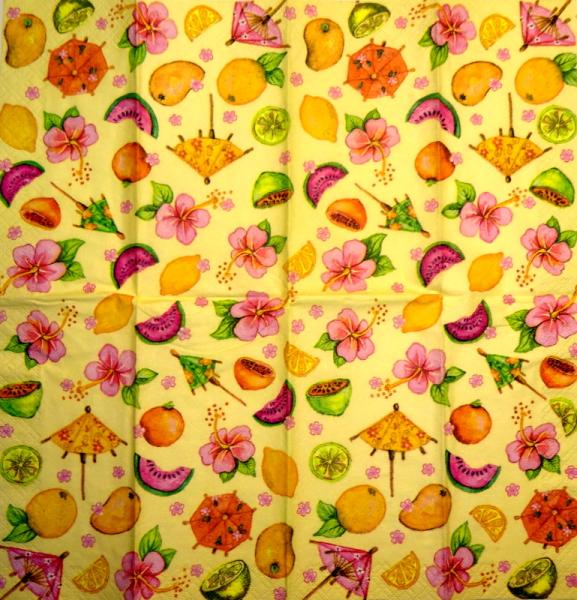 ZIT-825 Lemons, Oranges - 4-ply - Handkerchief